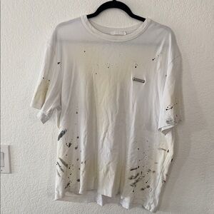 Helmut Lang White Splatter Tee